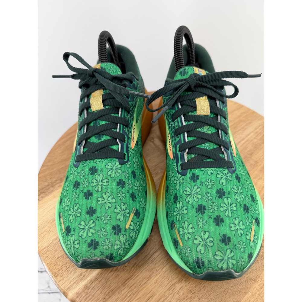 Brooks Ghost 14 Run Lucky St Patricks Day Green Shamrock Shoes Womens 8 B - Picture 5 of 14